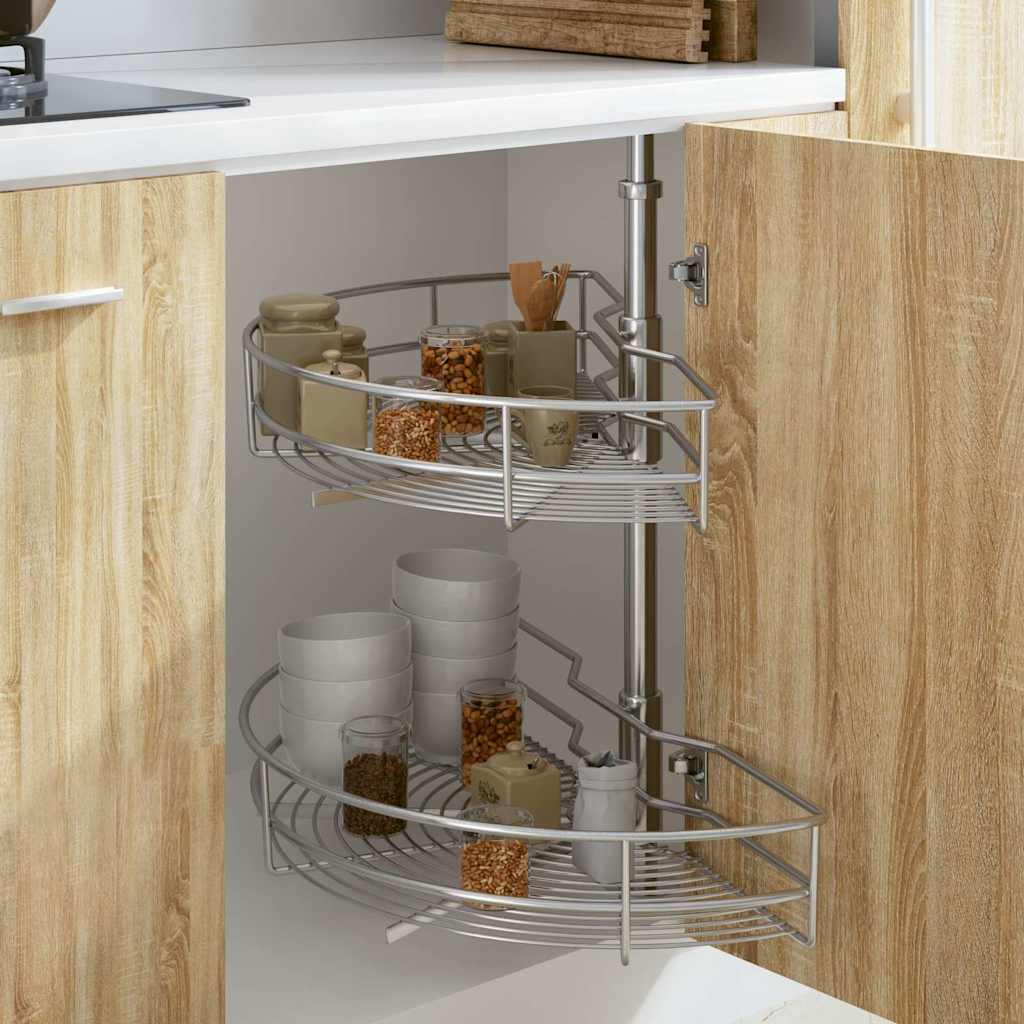 2-tier metal kitchen basket 180 degrees 75x38x80 cm