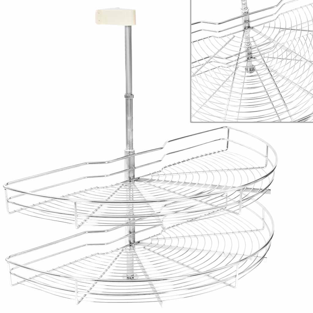 2-tier metal kitchen basket 180 degrees 85x44x80 cm