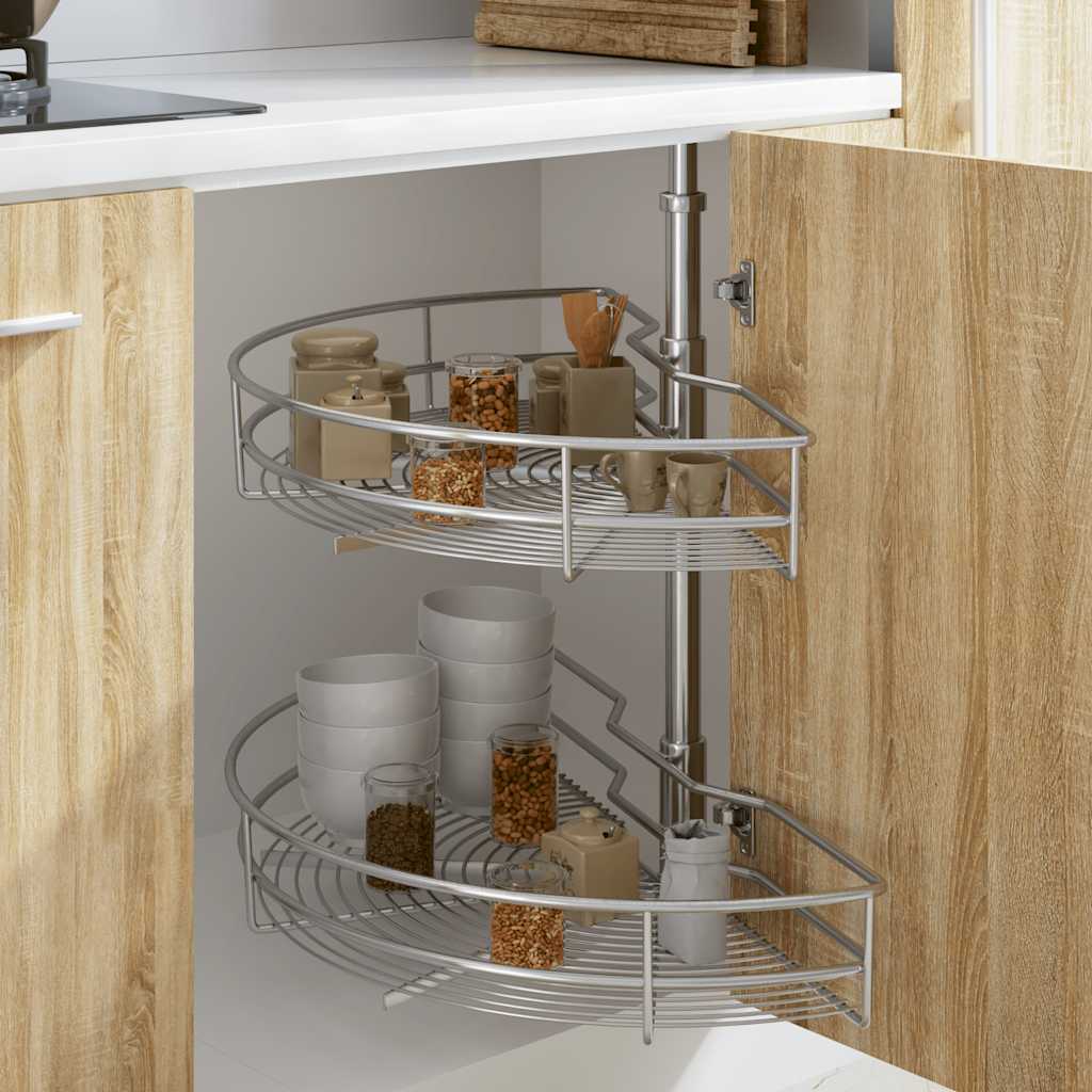 2-tier metal kitchen basket 180 degrees 85x44x80 cm