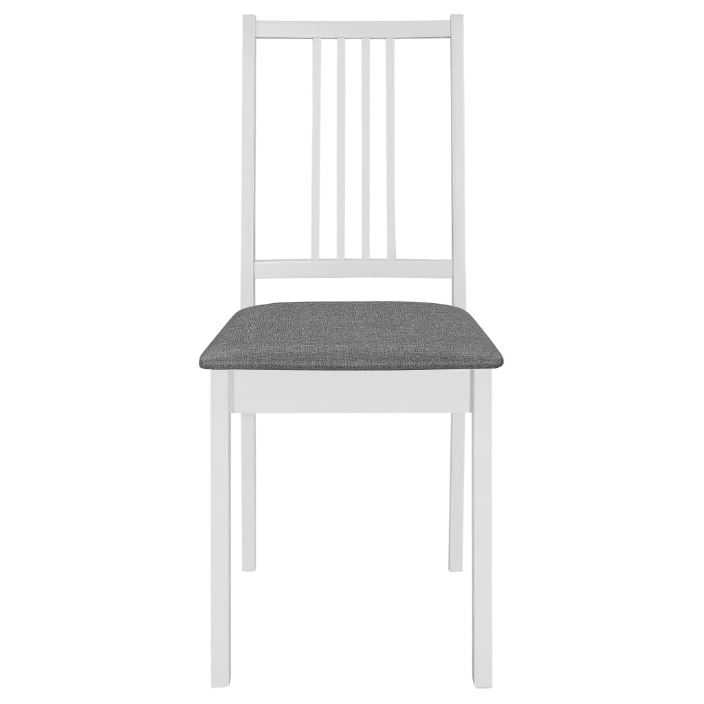 Chaises à manger avec coussins lot de 6 blanc bois solide