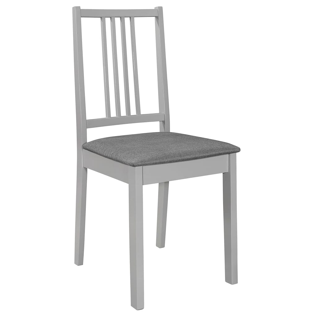 Chaises à manger avec coussins lot de 6 gris bois solide