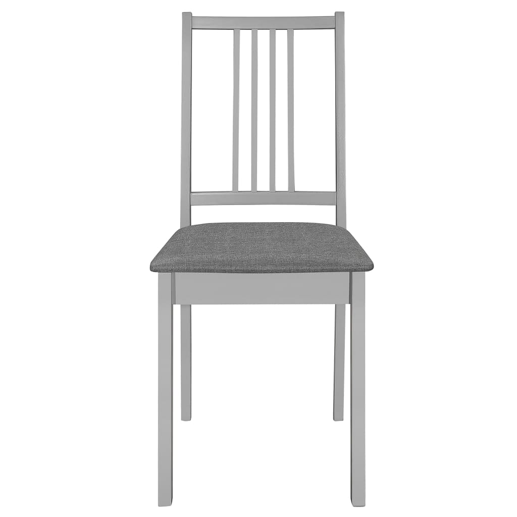 Chaises à manger avec coussins lot de 6 gris bois solide