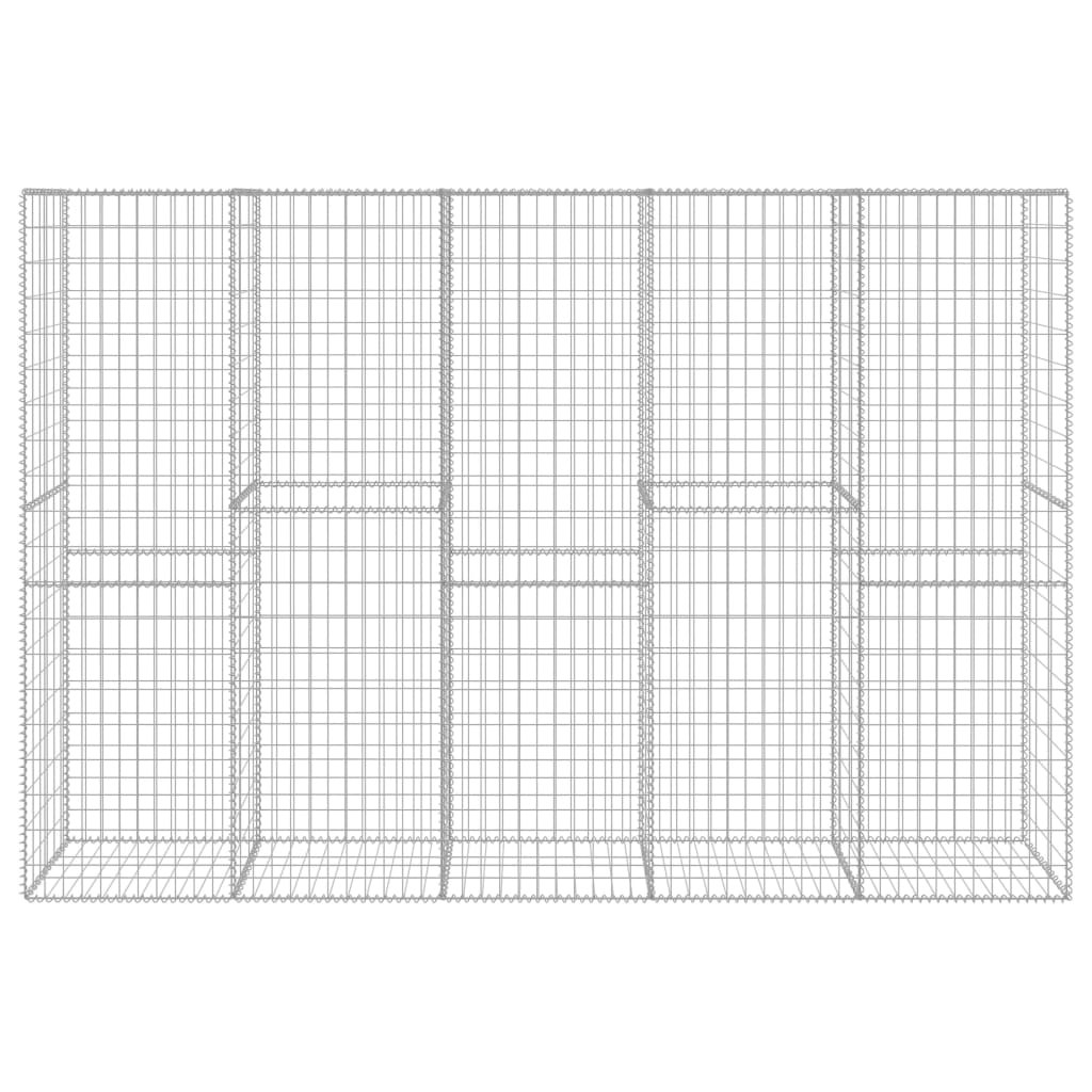 Gabionenwand mit Abdeckung aus verzinktem Stahl 300 x 50 x 200 cm