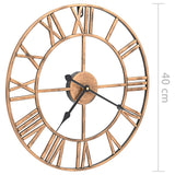 Metal wall clock 40 cm Gold