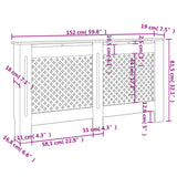 Cache-radiateur Blanc 152x19x81,5 cm MDF