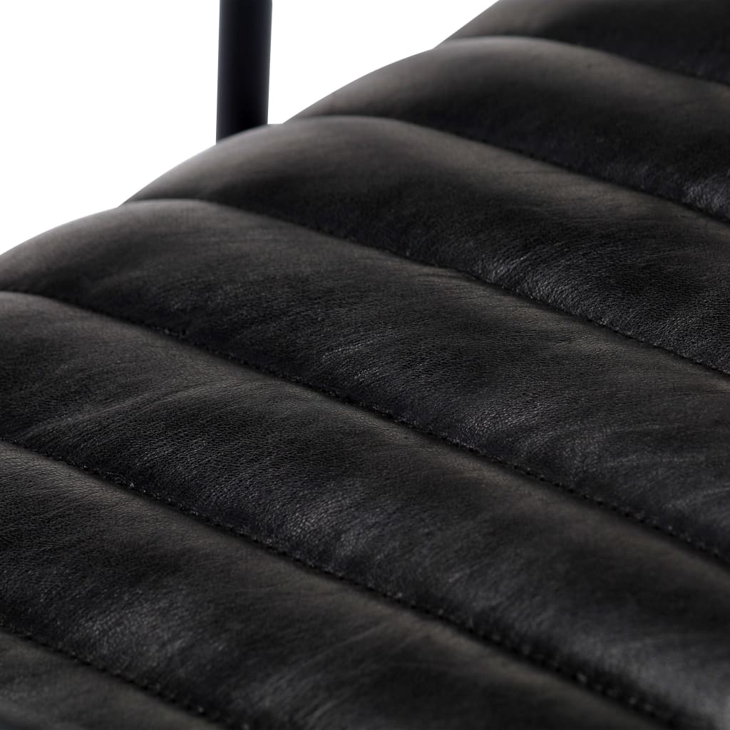 Chaise à bascule Noir Cuir véritable