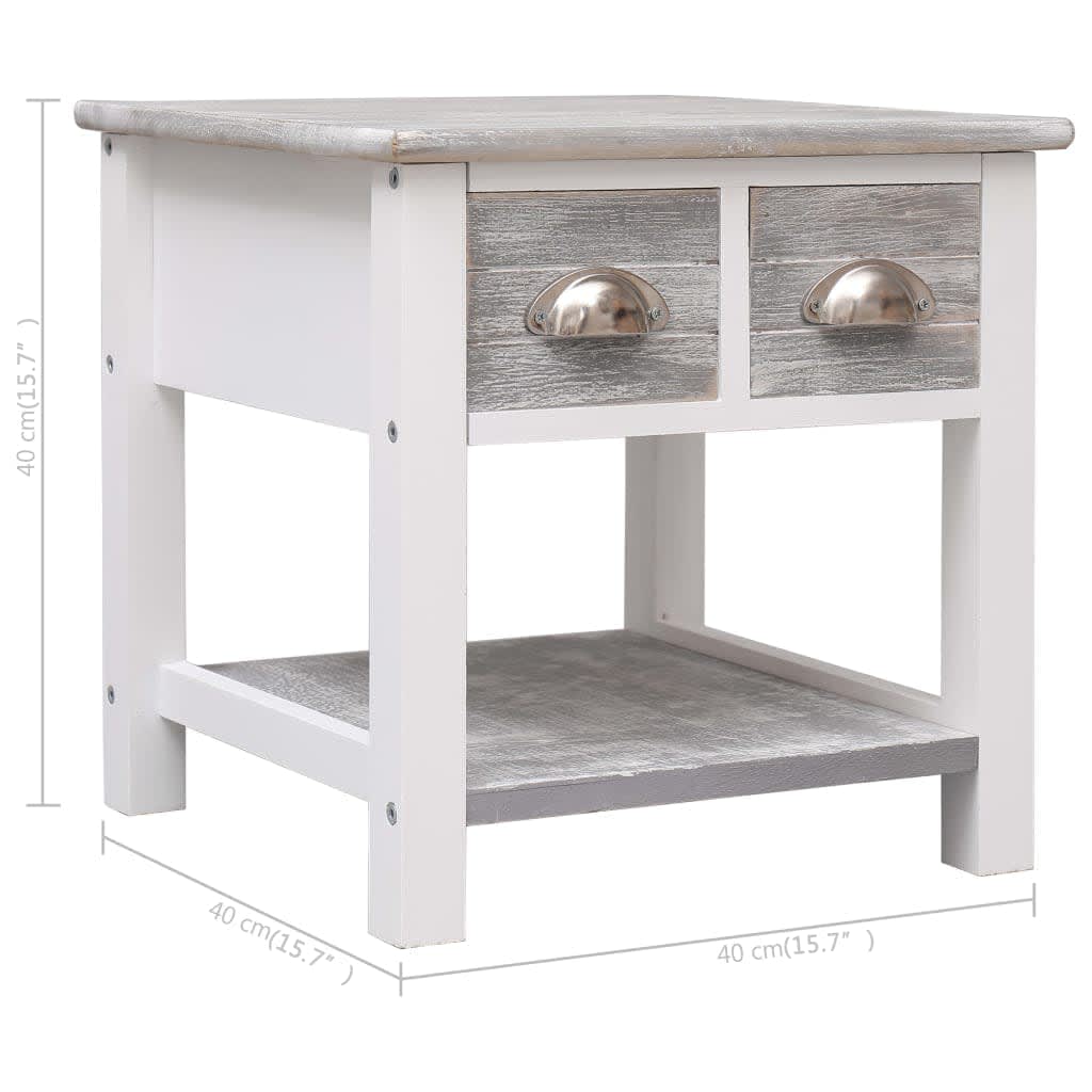 Table d'appoint Gris 40x40x40 cm Bois de Paulownia