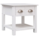 Table d'appoint Blanc 40x40x40 cm Bois de Paulownia