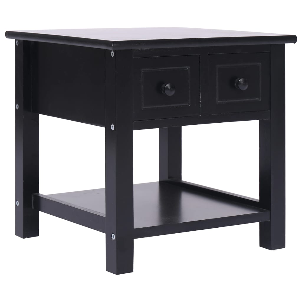 Table d'appoint Noir 40x40x40 cm Bois de Paulownia