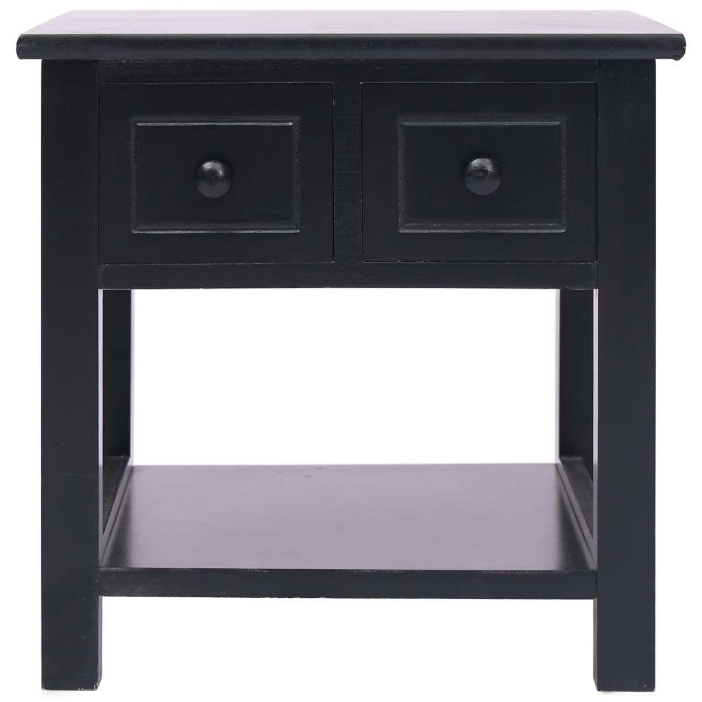 Table d'appoint Noir 40x40x40 cm Bois de Paulownia