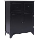 Side cabinet Black 60x30x75 cm Paulownia wood