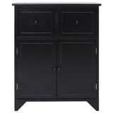 Side cabinet Black 60x30x75 cm Paulownia wood