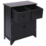 Side cabinet Black 60x30x75 cm Paulownia wood