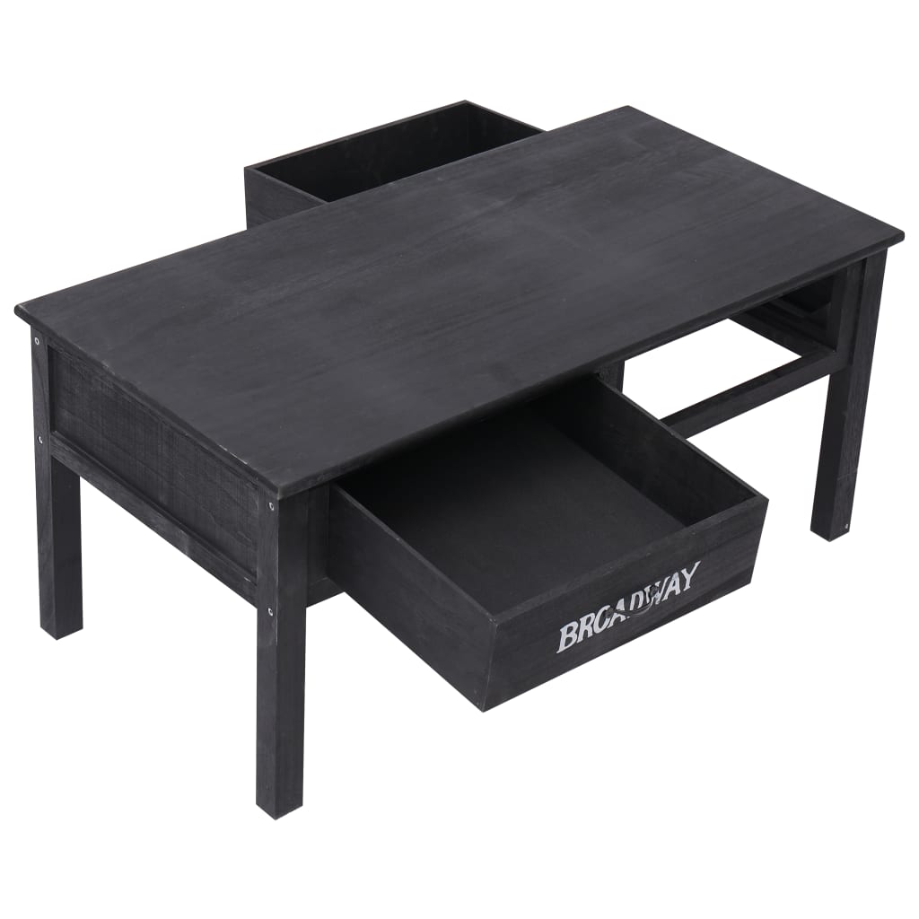 Table basse Noir 100x50x45 cm Bois