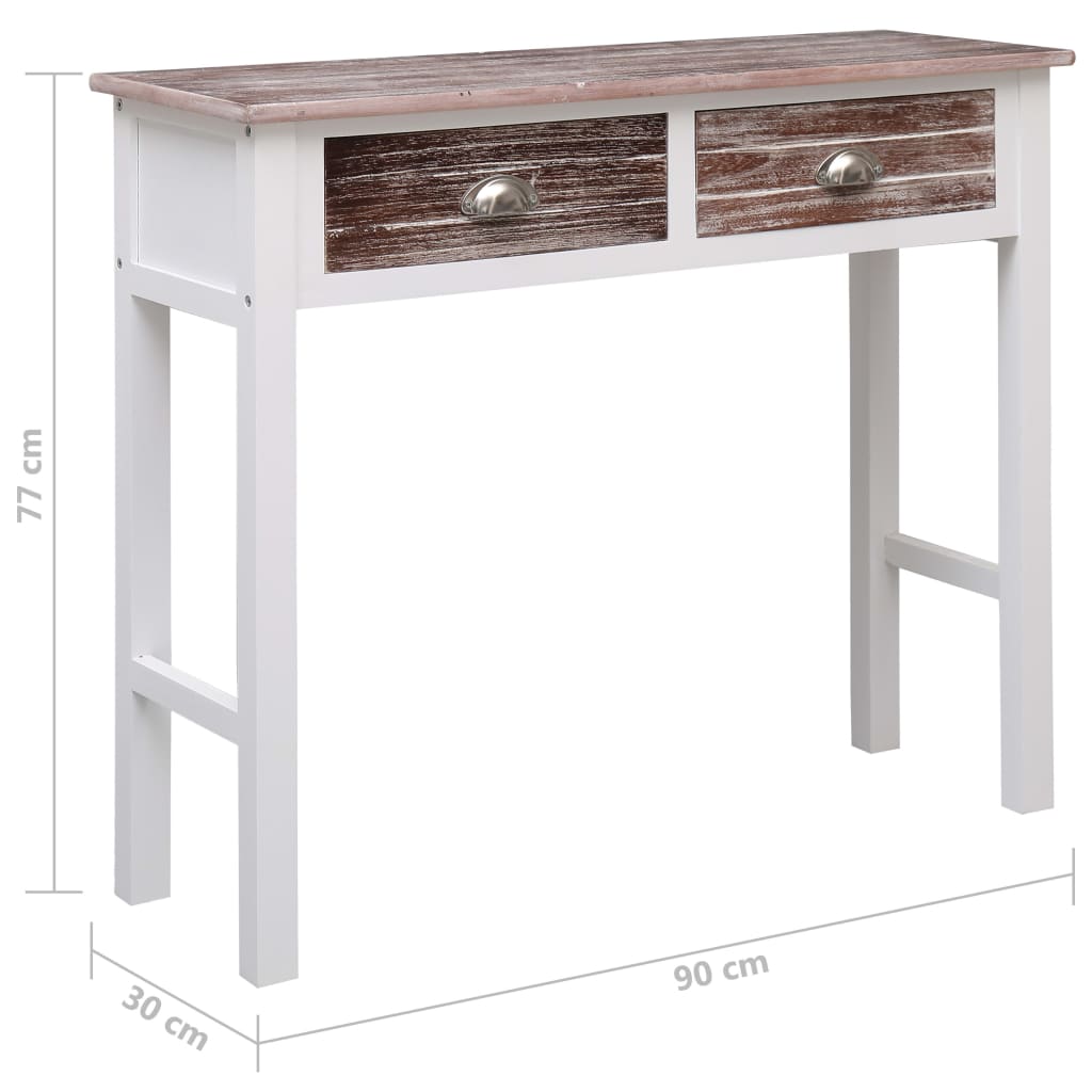 Brown Console Table 90 x 30 x 77 cm Wood