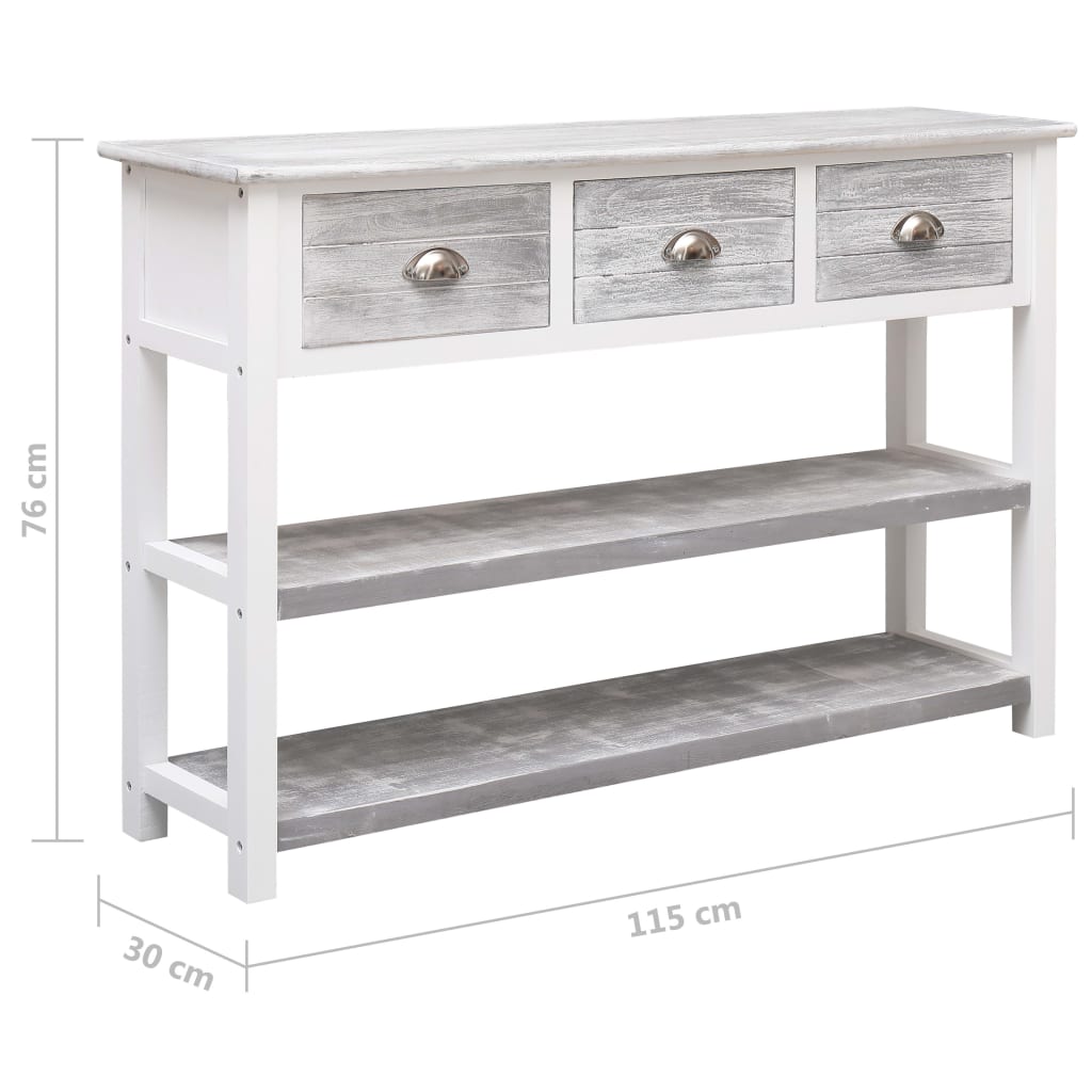 Buffet Antique Gris 115x30x76 cm Bois