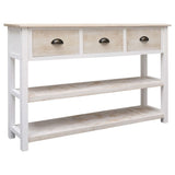 Buffet Naturel et blanc 115x30x76 cm Bois