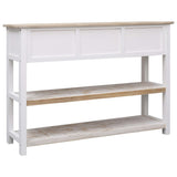 Buffet Naturel et blanc 115x30x76 cm Bois