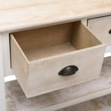 Buffet Naturel et blanc 115x30x76 cm Bois