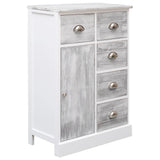 Sideboard with 10 drawers Grey 113x30x79 cm Wood