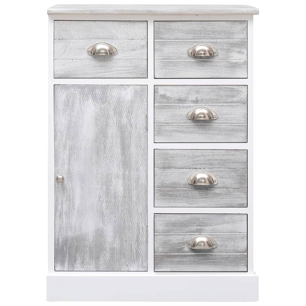 Buffet avec 10 tiroirs Gris 113x30x79 cm Bois