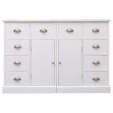 Sideboard with 10 drawers White 113x30x79 cm Wood