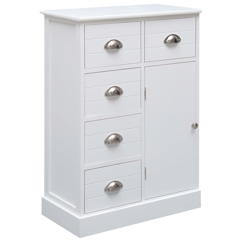 Sideboard with 10 drawers White 113x30x79 cm Wood