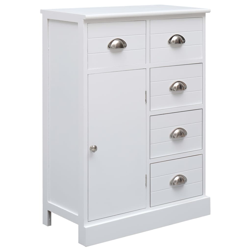 Sideboard with 10 drawers White 113x30x79 cm Wood