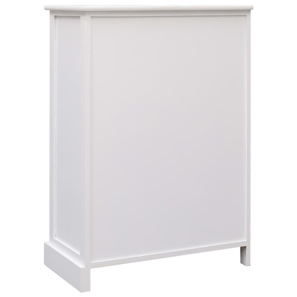 Sideboard with 10 drawers White 113x30x79 cm Wood