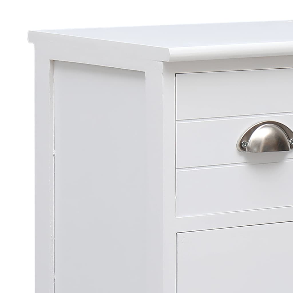 Sideboard with 10 drawers White 113x30x79 cm Wood