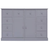 Buffet avec 10 tiroirs Gris 113x30x79 cm Bois