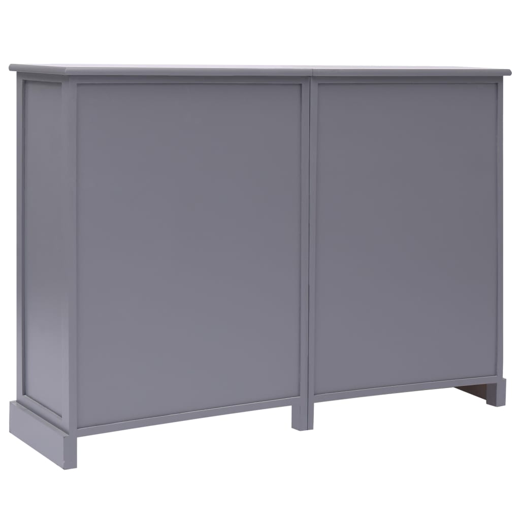 Buffet avec 10 tiroirs Gris 113x30x79 cm Bois