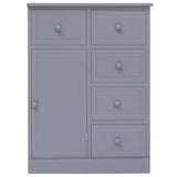 Buffet avec 10 tiroirs Gris 113x30x79 cm Bois