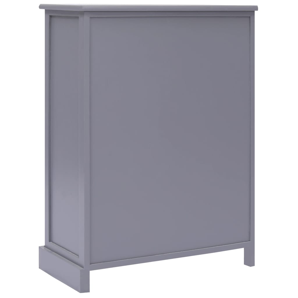 Buffet avec 10 tiroirs Gris 113x30x79 cm Bois