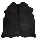 Tapis en peau de vache véritable Noir 150 x 170 cm