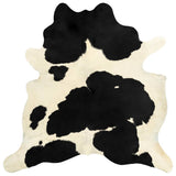 Tapis en peau de vache véritable Noir et blanc 150 x 170 cm