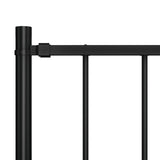 Fence panel and posts Powder coated steel 1.7x0.75 m Black