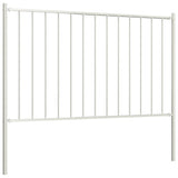 Fence panel post powder coated steel 1.7x1.25 m White