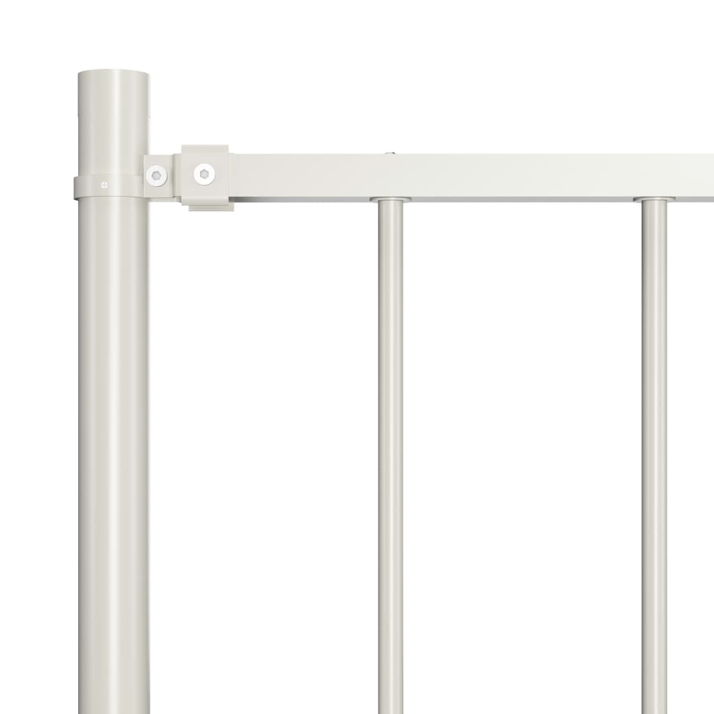 Fence panel post powder coated steel 1.7x1.25 m White