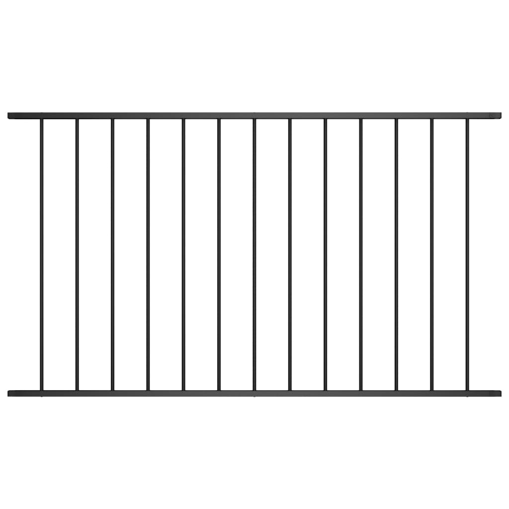 Zaunelement aus pulverbeschichtetem Stahl, 1,7 x 0,75 m, Schwarz