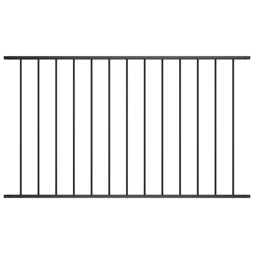 Fence Panel Powder Coated Steel 1.7x1.25m Black