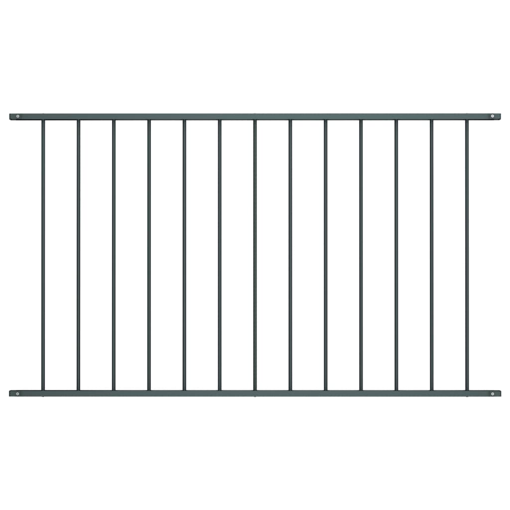 Zaunelement aus pulverbeschichtetem Stahl, 1,7 x 1,25 m, Anthrazit