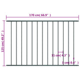 Zaunelement aus pulverbeschichtetem Stahl, 1,7 x 1,25 m, Anthrazit