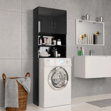 Washing machine cabinet Glossy black 64 x 25.5 x 190 cm