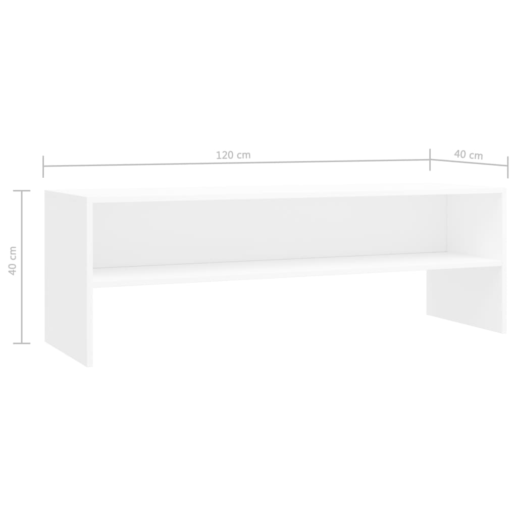 Meuble TV Blanc 120x40x40 cm Bois d'ingénierie