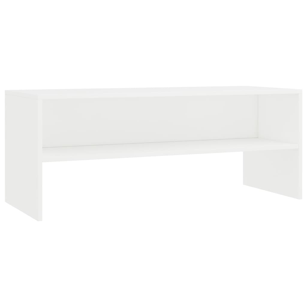 White TV cabinet 100x40x40 cm Engineered wood