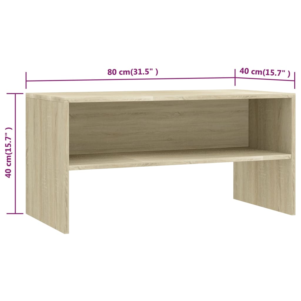 Meuble TV Chêne sonoma 80x40x40 cm Bois d’ingénierie