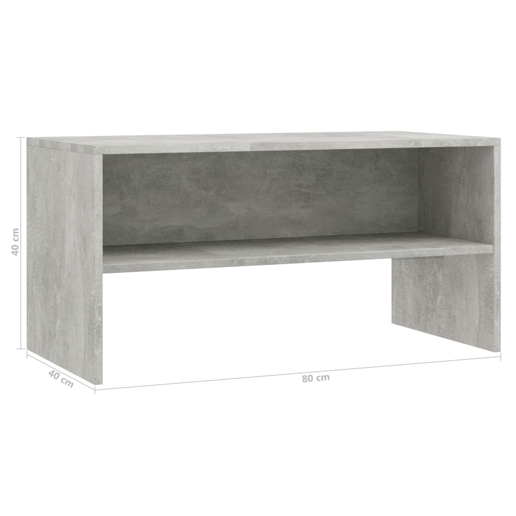 Meuble TV Gris béton 80x40x40 cm Bois d'ingénierie