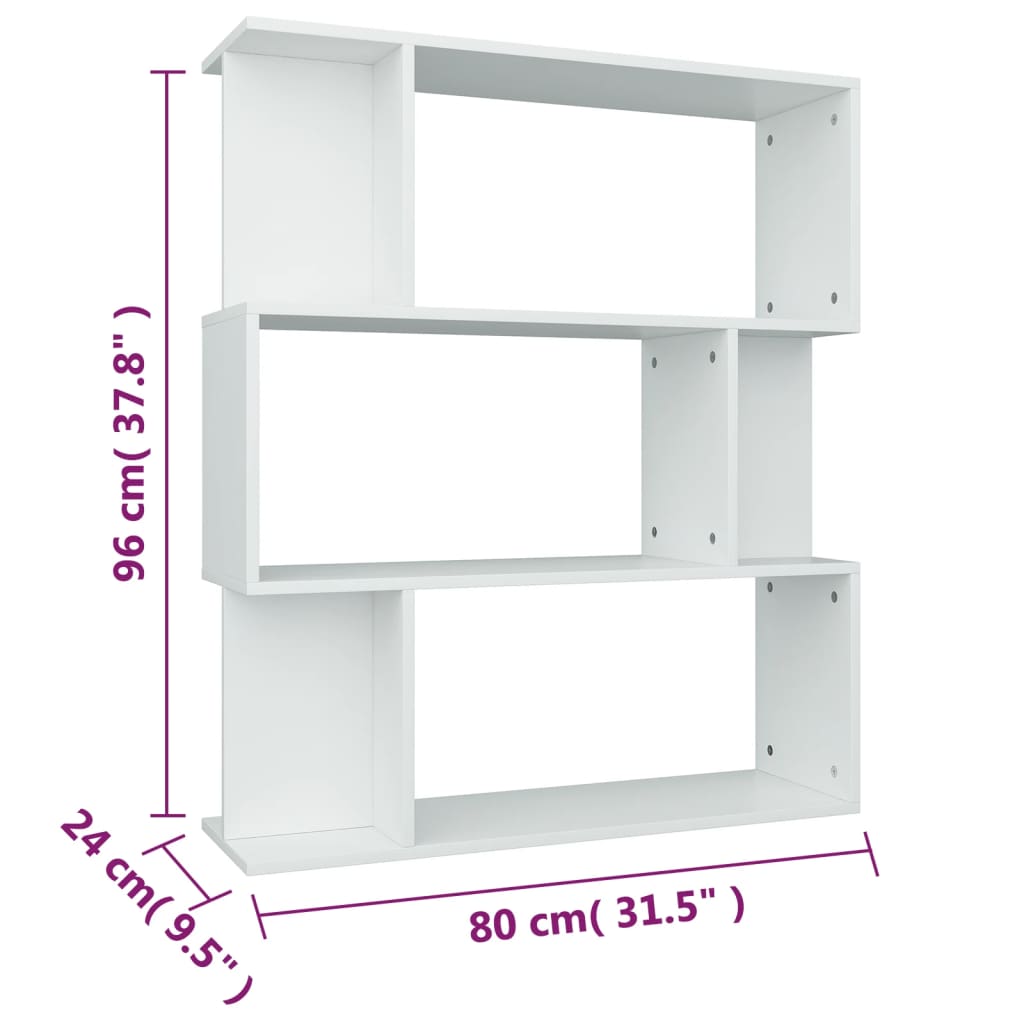 Bibliothèque/Cloison Blanc 80x24x96 cm Bois d'ingénierie