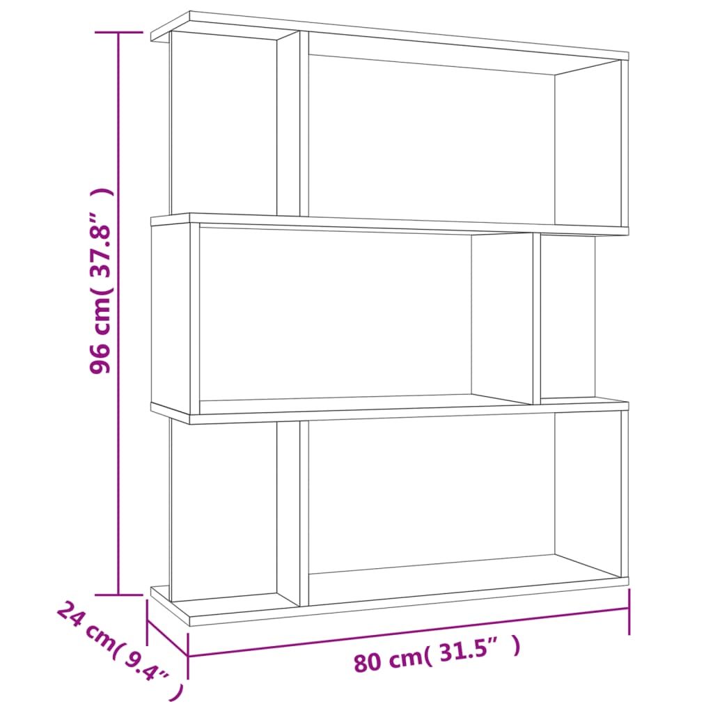 Bibliothèque/Séparateur de pièce Gris béton Bois d’ingénierie